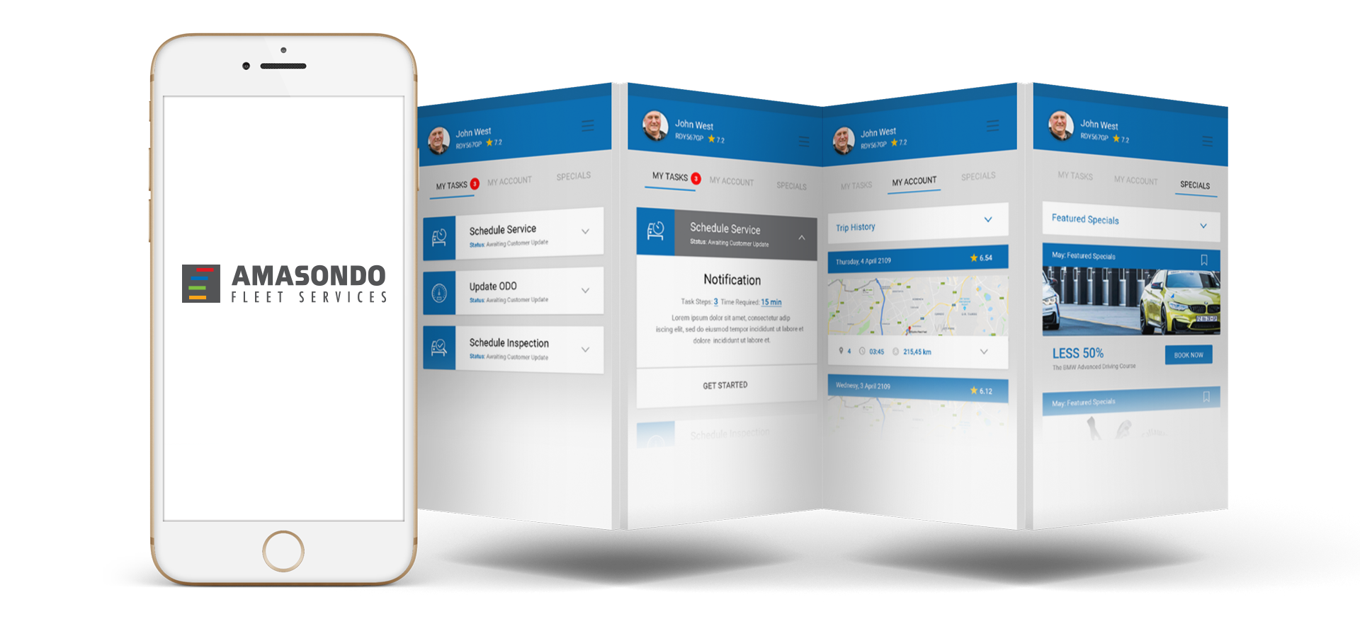 Amasondo vehicle management app